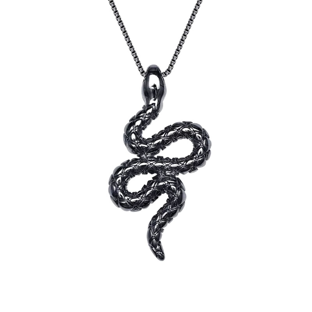 Snake Necklace in Black - UNISEX